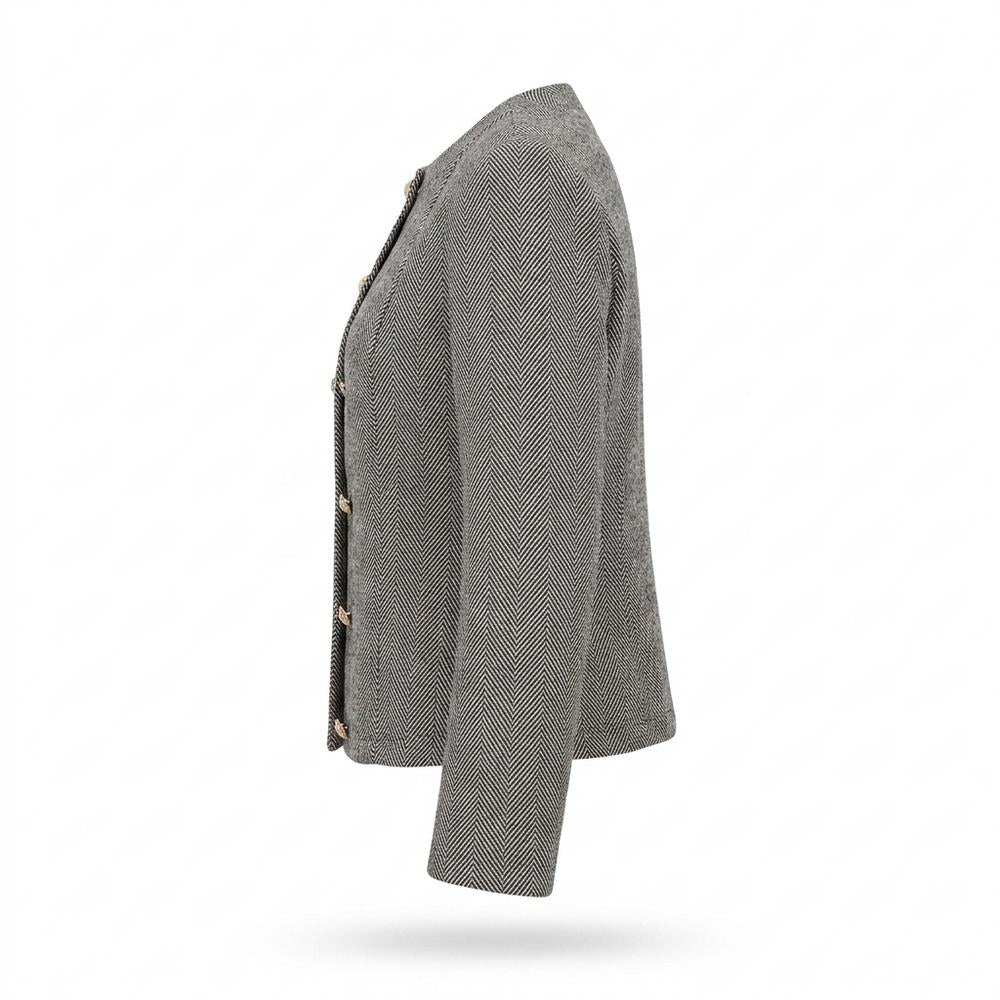 Lederjacken Outlet24 - Rotut | Fischgratgemustert Tailliert Jacke Damen