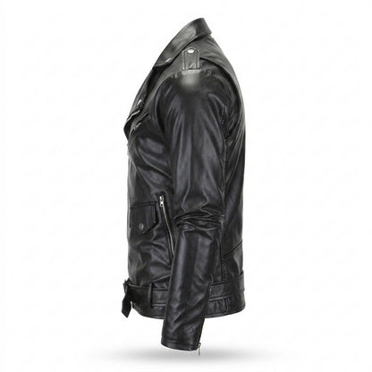 Lederjacken Outlet24 - Zevar | Asymmetrisch Gegürtet Lederjacke Herren