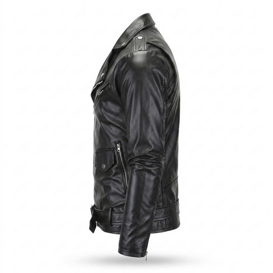 Lederjacken Outlet24 - Zevar | Asymmetrisch Gegürtet Lederjacke Herren