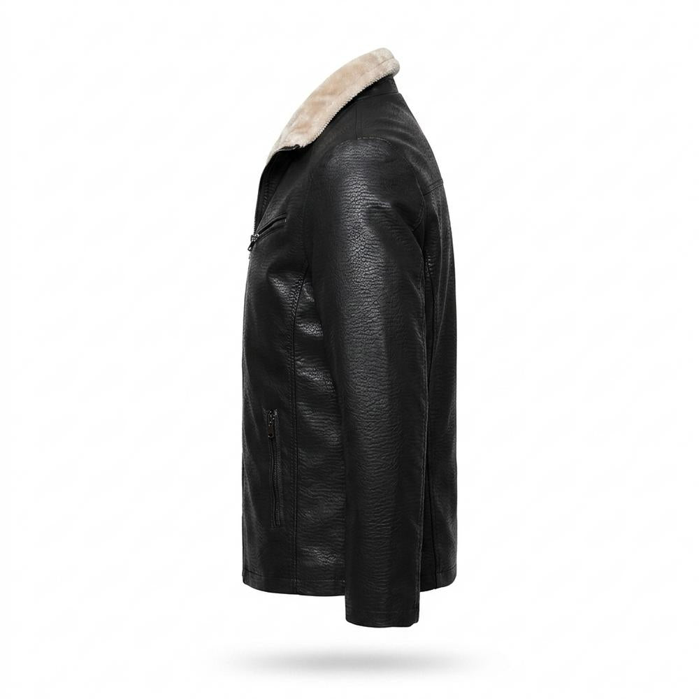 Lederjacken Outlet24 - Eugor | Gefütterte Wärmende Lederjacke Herren