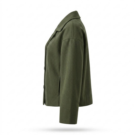 Lederjacken Outlet24 - Aozan | Kastige Geknöpfte Jacke Damen