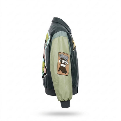 Lederjacken Outlet24 - Eamok | Gepatcht Zweifarbig Lederjacke Unisex