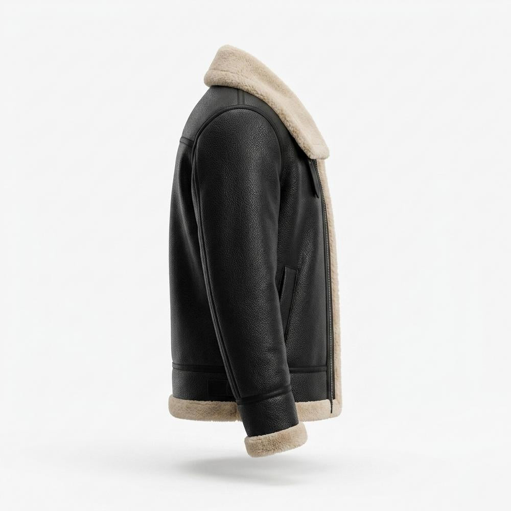 Lederjacken Outlet24 - Yovet | Genarbte Gefütterte Lederjacke Herren