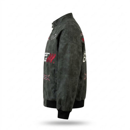 Lederjacken Outlet24 - Yolun | Bestickt Kastig Wildleder-Jacke Unisex