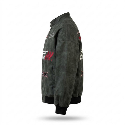 Lederjacken Outlet24 - Yolun | Bestickt Kastig Wildleder-Jacke Unisex