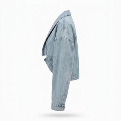 Lederjacken Outlet24 - Vopul | Kurzgeschnittene Kragenlose Jacke Damen