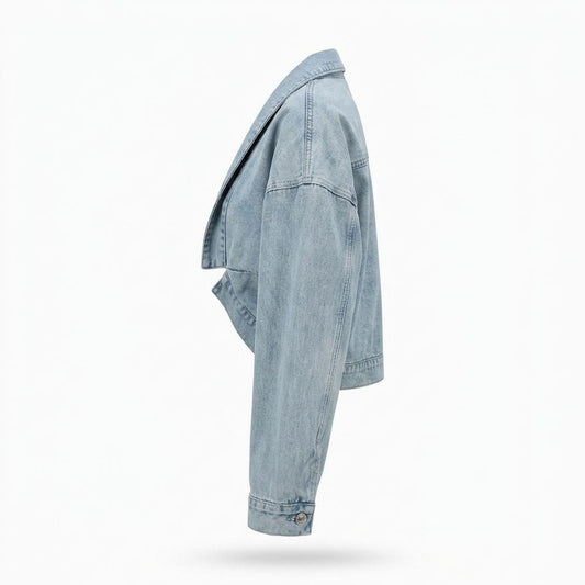 Lederjacken Outlet24 - Vopul | Kurzgeschnittene Kragenlose Jacke Damen