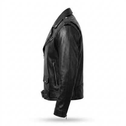 Lederjacken Outlet24 - Maziv | Asymmetrisch Gegürtet Lederjacke Herren
