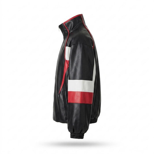 Lederjacken Outlet24 - Artal | Weitgeschnitten Mehrfarbig Lederjacke Unisex