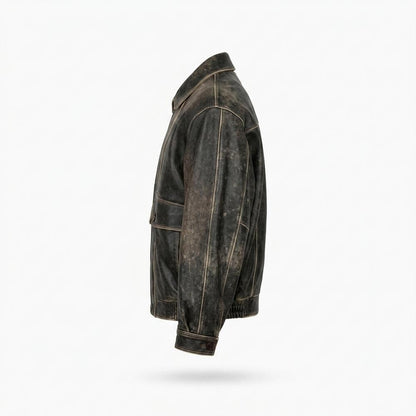 Lederjacken Outlet24 - Tavok | Patiniert Oversized Lederjacke Unisex