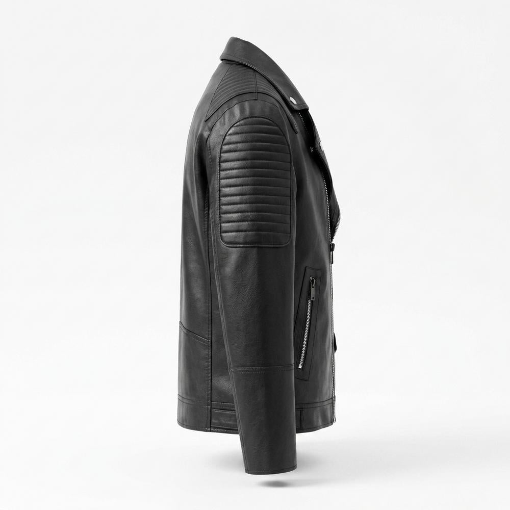 Lederjacken Outlet24 - Zufet | Gesteppt Asymmetrisch Lederjacke Herren