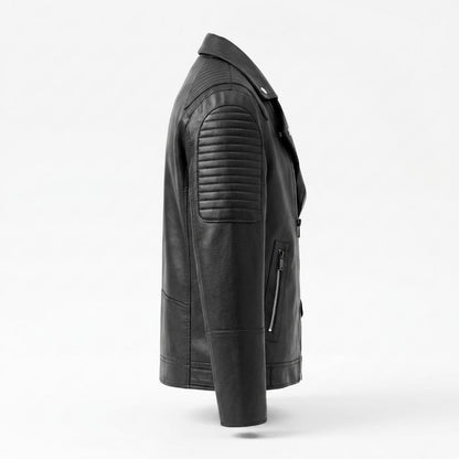 Lederjacken Outlet24 - Zufet | Gesteppt Asymmetrisch Lederjacke Herren