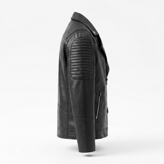 Lederjacken Outlet24 - Zufet | Gesteppt Asymmetrisch Lederjacke Herren