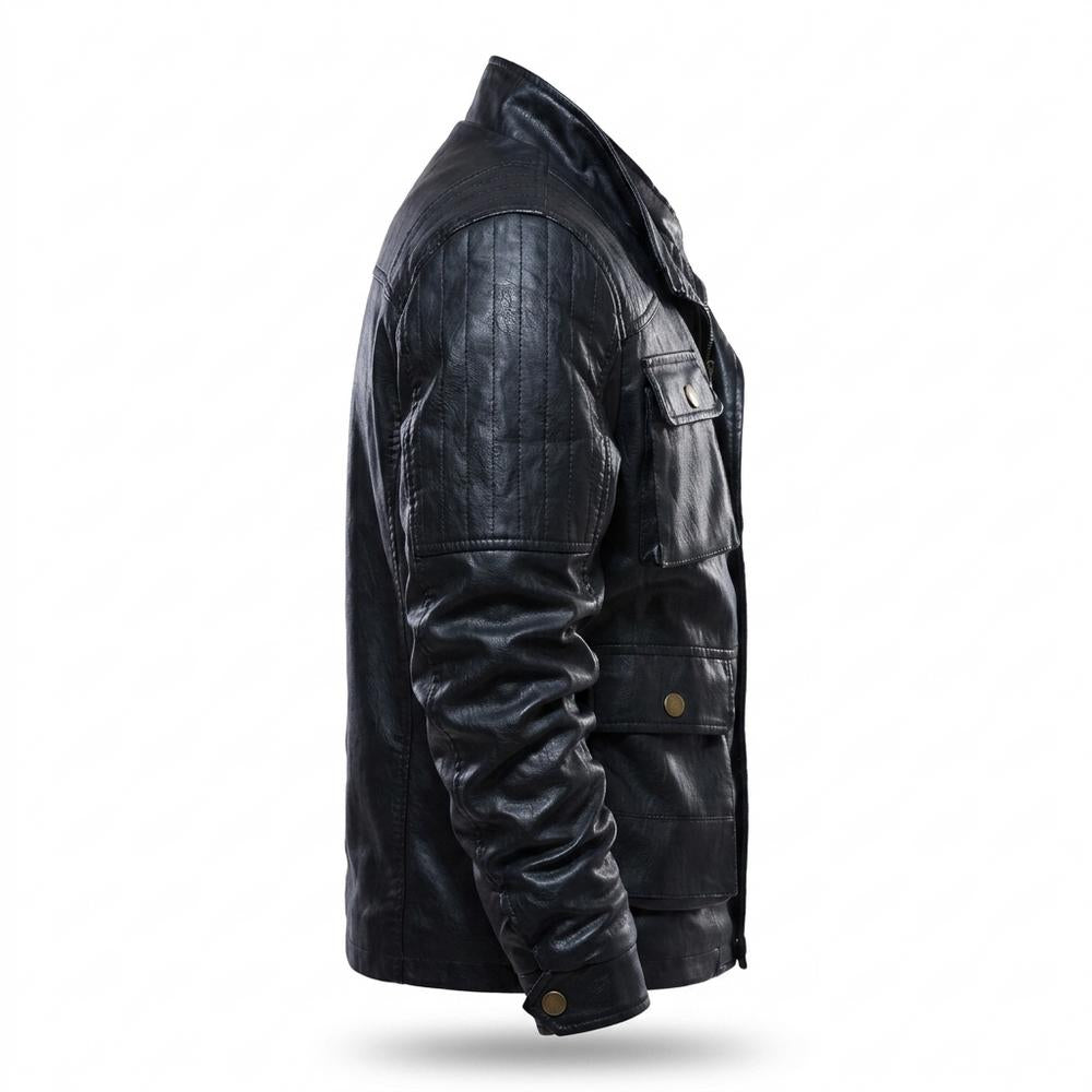 Lederjacken Outlet24 - Kofiv | Gefütterte Gesteppte Lederjacke Herren