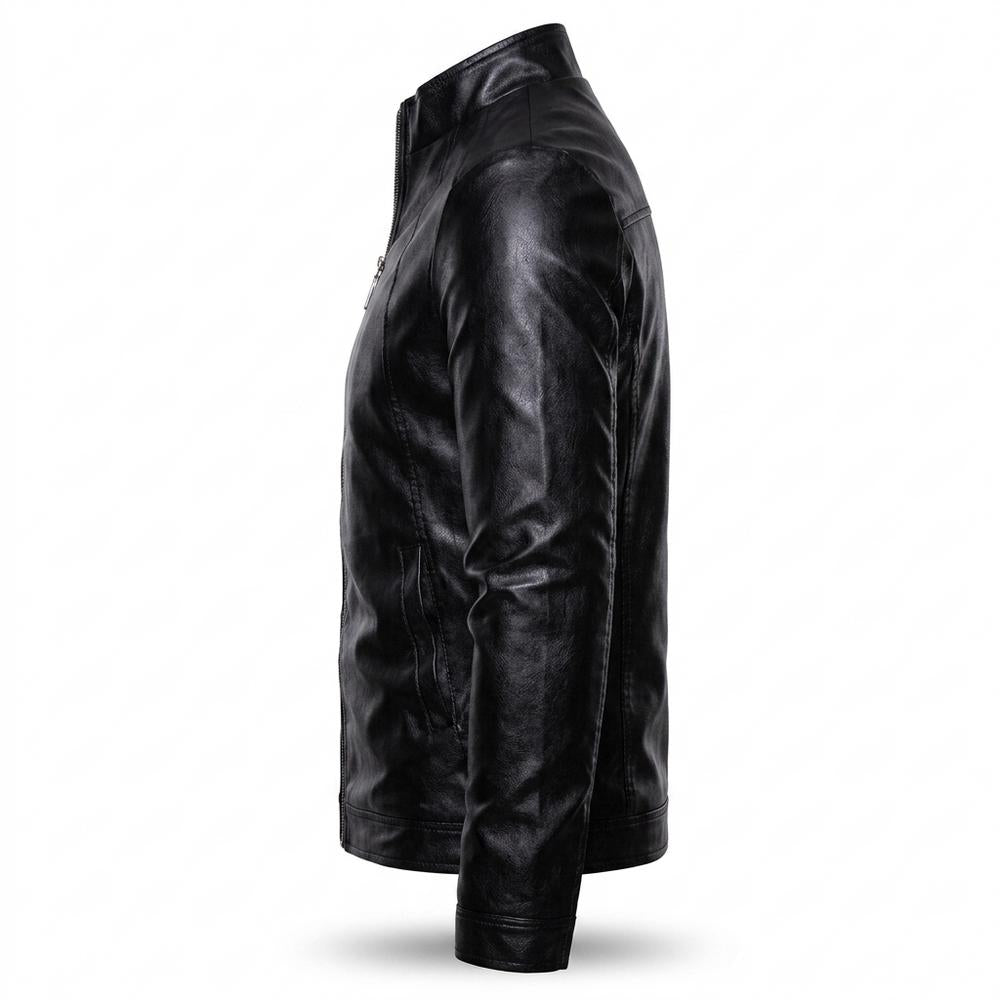 Lederjacken Outlet24 - Renov | Hochschließende Taillierte Lederjacke Herren