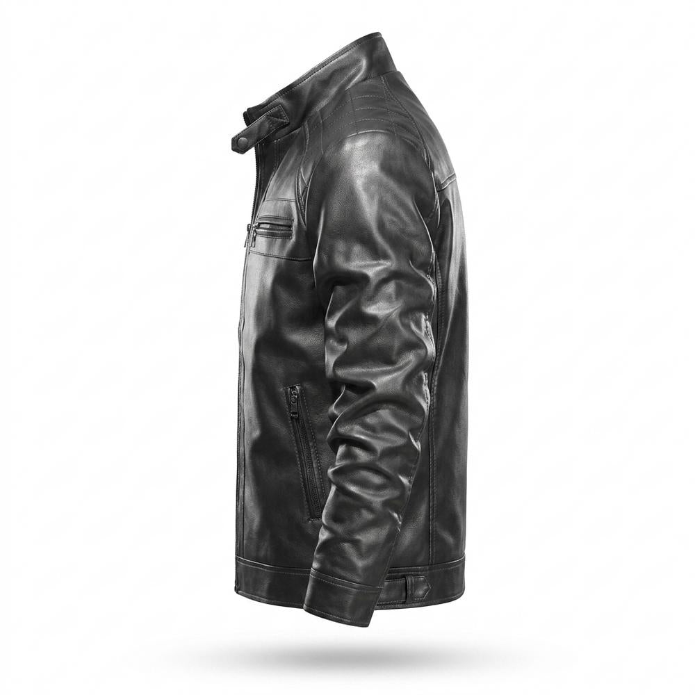 Lederjacken Outlet24 - Mevad | Gesteppt Gefüttert Lederjacke Herren