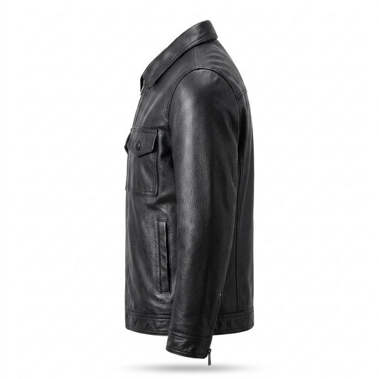 Lederjacken Outlet24 - Sihak | Reißverschluss Gefütterte Lederjacke Herren