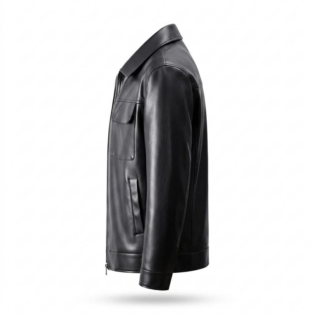 Lederjacken Outlet24 - Eofan | Perforiert Gefüttert Lederjacke Herren