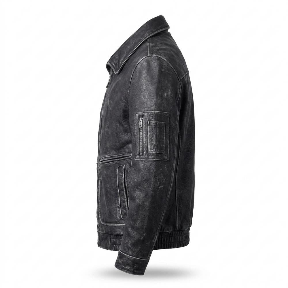 Lederjacken Outlet24 - Kavan | Gekörnt Gefüttert Lederjacke Herren