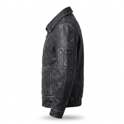 Lederjacken Outlet24 - Kavan | Gekörnt Gefüttert Lederjacke Herren