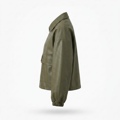 Lederjacken Outlet24 - Nihil | Kurze Kastige Lederjacke Damen