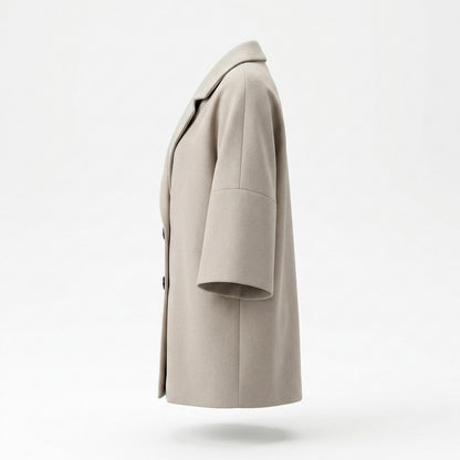 Lederjacken Outlet24 - Zibed | Oversized Geknöpfter Mantel Damen