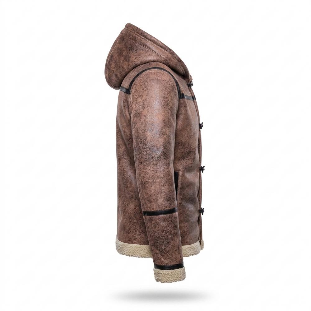 Lederjacken Outlet24 - Mater | Gefüttert Strukturiert Lederjacke Herren