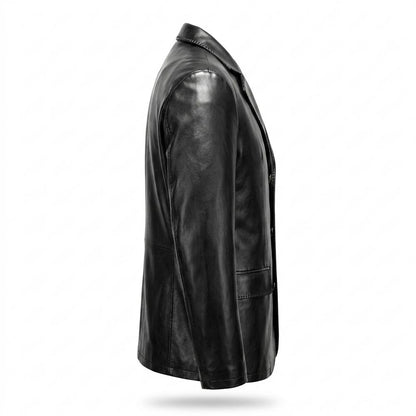Lederjacken Outlet24 - Zetav | Gezackt Geknöpft Lederjacke Herren