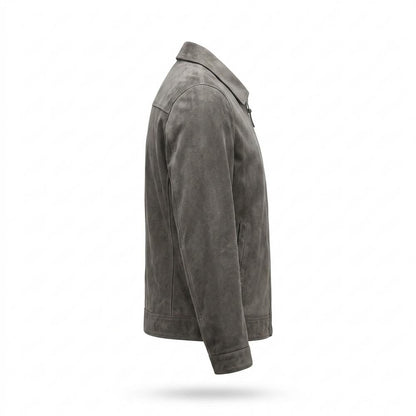 Lederjacken Outlet24 - Miguk | Gerade Matte Wildleder-Jacke Herren