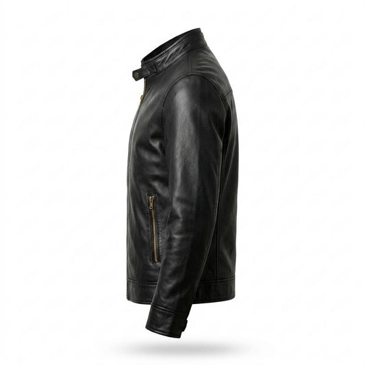 Lederjacken Outlet24 - Cahun | Tailliert Asymmetrisch Lederjacke Herren