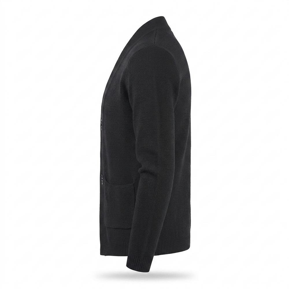 Lederjacken Outlet24 - Ronuk | Strukturiert Geknöpft Cardigan Herren