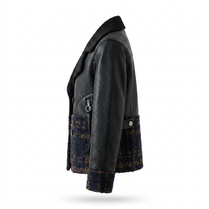 Lederjacken Outlet24 - Vativ | Kombiniert Doppelreihig Lederjacke Damen