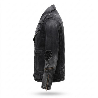Lederjacken Outlet24 - Dolet | Asymmetrisch Gewaschen Jacke Herren