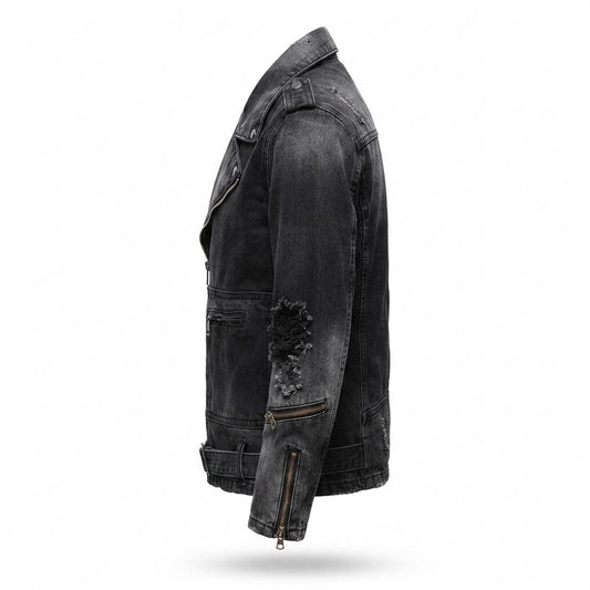 Lederjacken Outlet24 - Dolet | Asymmetrisch Gewaschen Jacke Herren