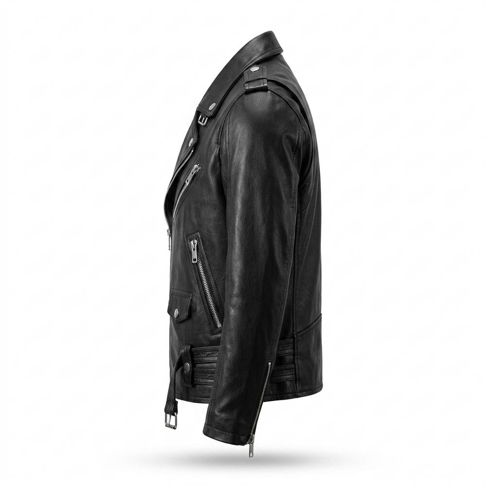 Lederjacken Outlet24 - Sidok | Asymmetrische Taillierte Lederjacke Herren