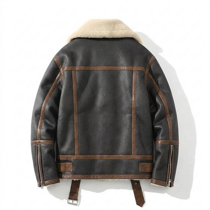 Lederjacken Outlet24 - Rabid | Gefütterte Asymmetrische Lederjacke Herren