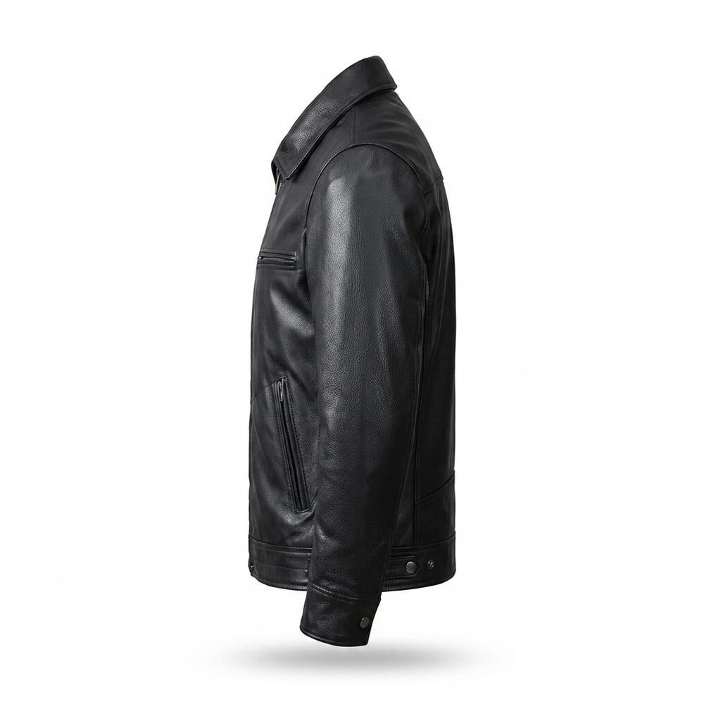 Lederjacken Outlet24 - Aovur | Reißverschluss Gefütterte Lederjacke Herren