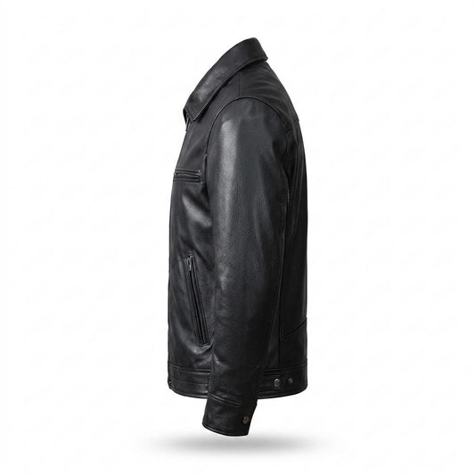 Lederjacken Outlet24 - Aovur | Reißverschluss Gefütterte Lederjacke Herren