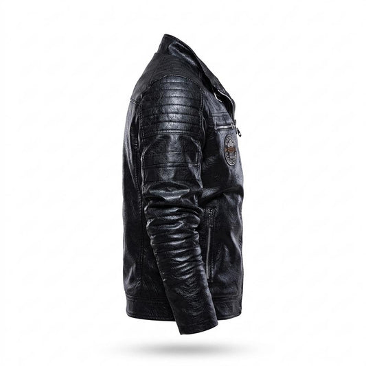 Lederjacken Outlet24 - Zemen | Gesteppt Reißverschluss Lederjacke Herren