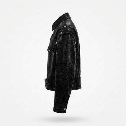 Lederjacken Outlet24 - Nadis | Geprägt Asymmetrisch Lederjacke Unisex