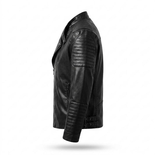 Lederjacken Outlet24 - Alver | Gesteppt Asymmetrisch Lederjacke Herren