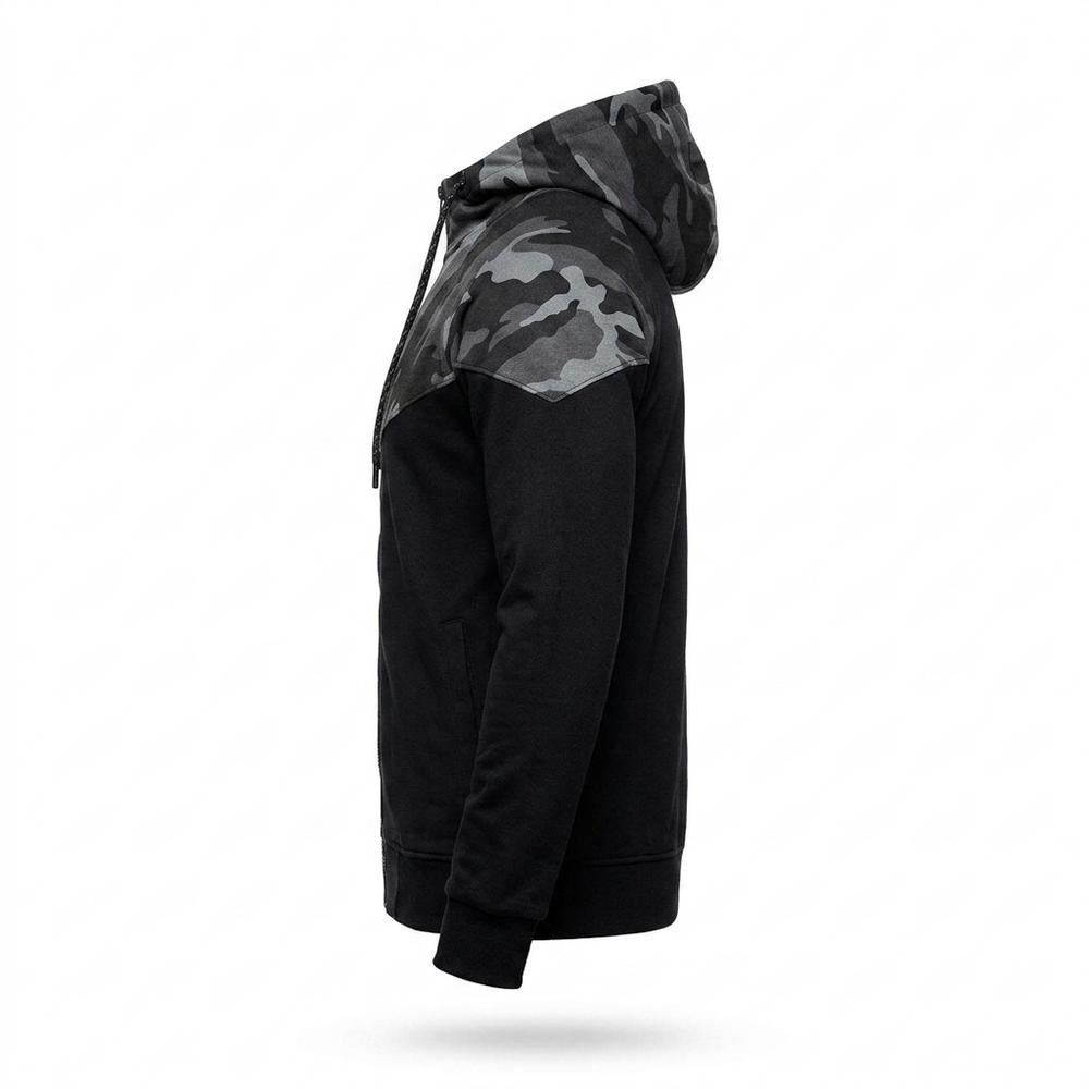 Lederjacken Outlet24 - Davan | Zweifarbiger Gemusterter Hoodie Herren