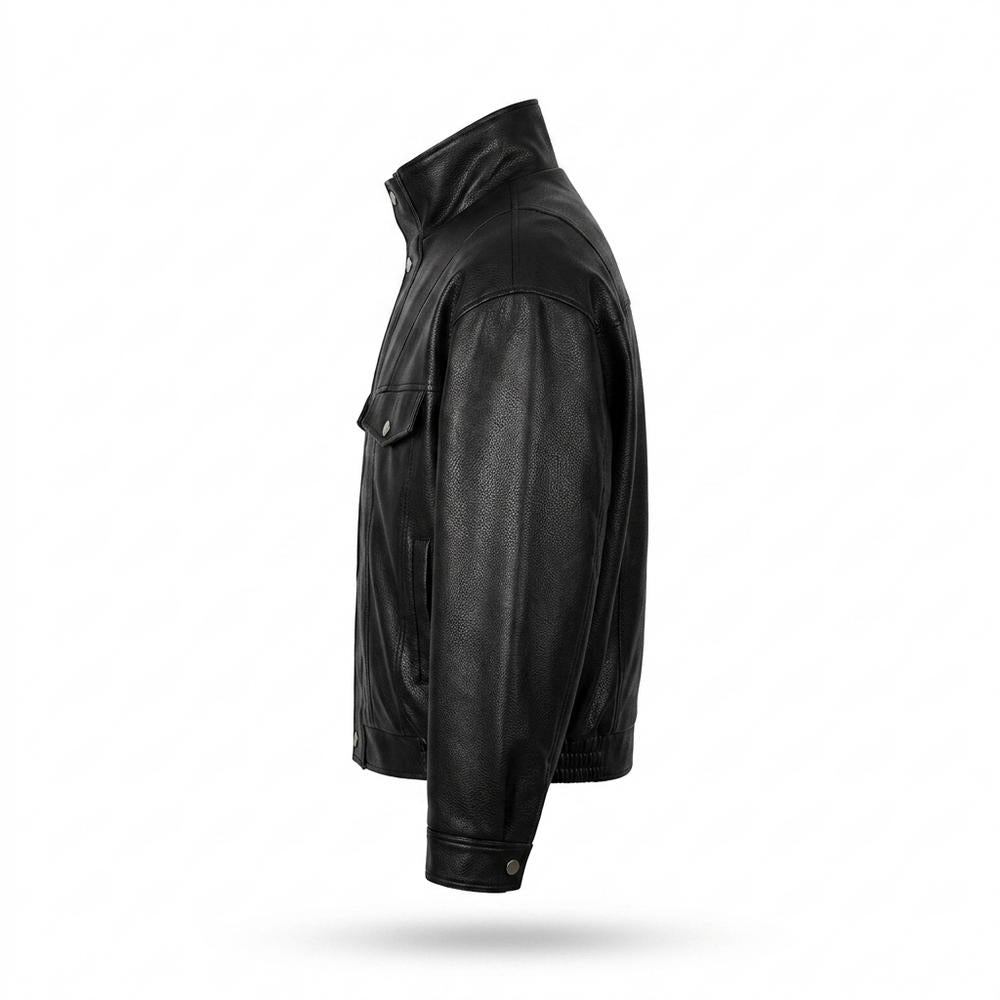 Lederjacken Outlet24 - Vipav | Hochgeschlossen Geknöpft Lederjacke Herren