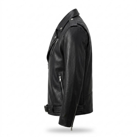 Lederjacken Outlet24 - Sopol | Asymmetrische Gefütterte Lederjacke Herren