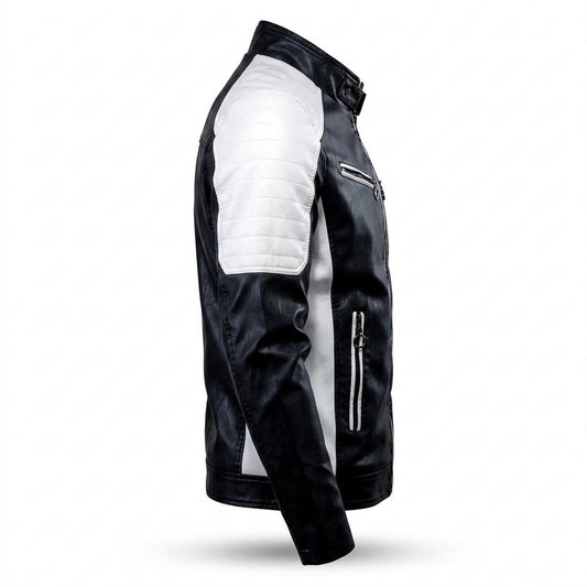 Lederjacken Outlet24 - Zalen | Zweifarbig Tailliert Lederjacke Herren