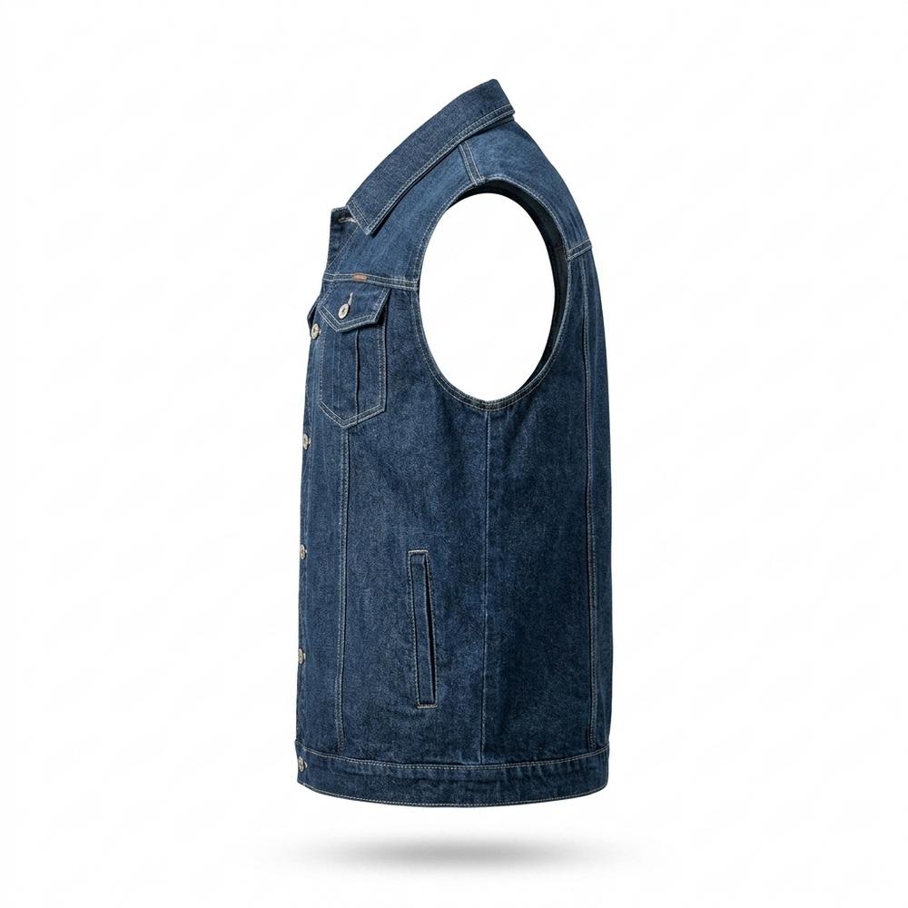Lederjacken Outlet24 - Yotar | Ärmellose Denim Weste Herren