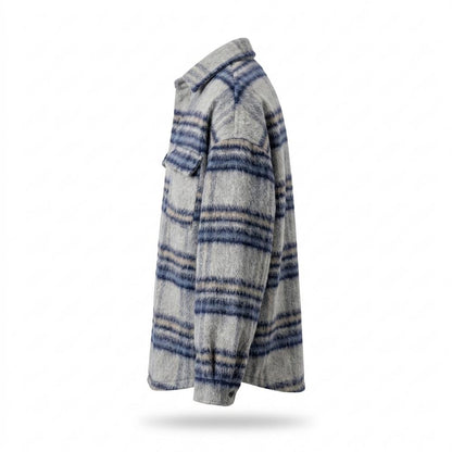 Lederjacken Outlet24 - Tokid | Wolliges Gestreiftes Hemd Herren