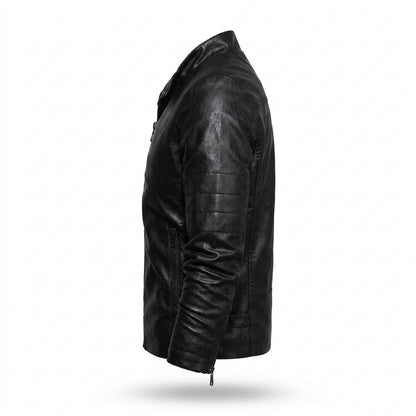 Lederjacken Outlet24 - Vekin | Tailliert Gesteppt Lederjacke Herren