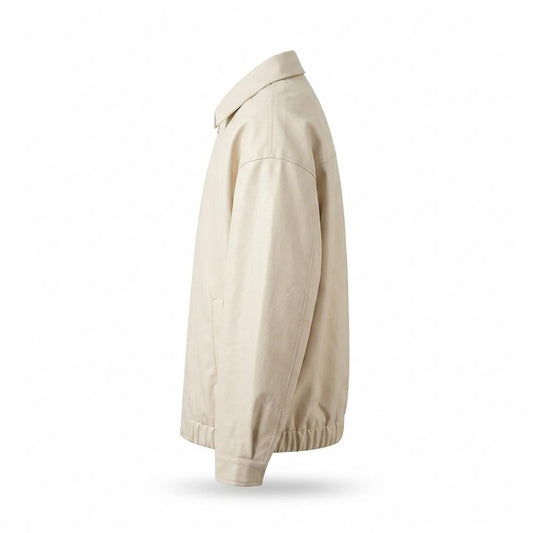 Lederjacken Outlet24 - Daded | Unifarbene Weit Geschnittene Lederjacke Herren
