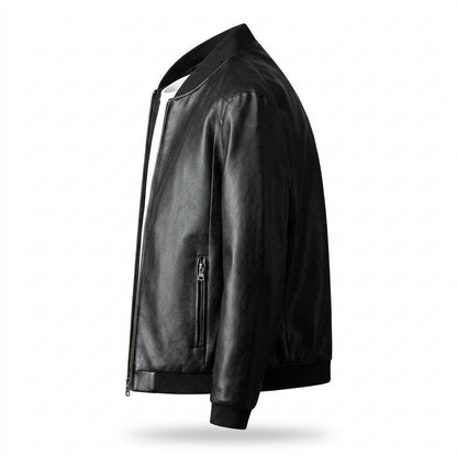 Lederjacken Outlet24 - Cetus | Glatte Gefütterte Lederjacke Herren